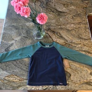 Micro D Crew fleece Patagonia 4T blue/green color lock baby size thermal warm